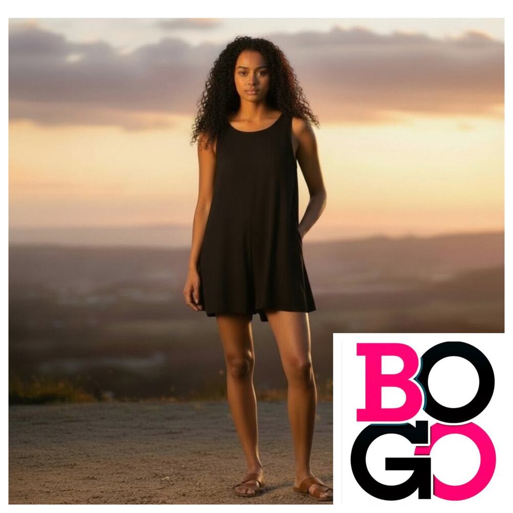 Mittoshop Romper Black casual swing silhouette size Large NWT